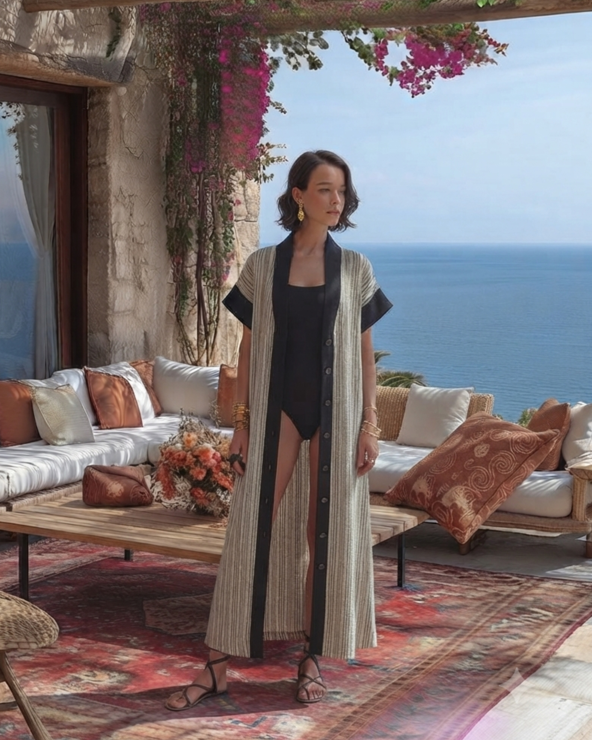 Vestido - kimono Riviere rayas