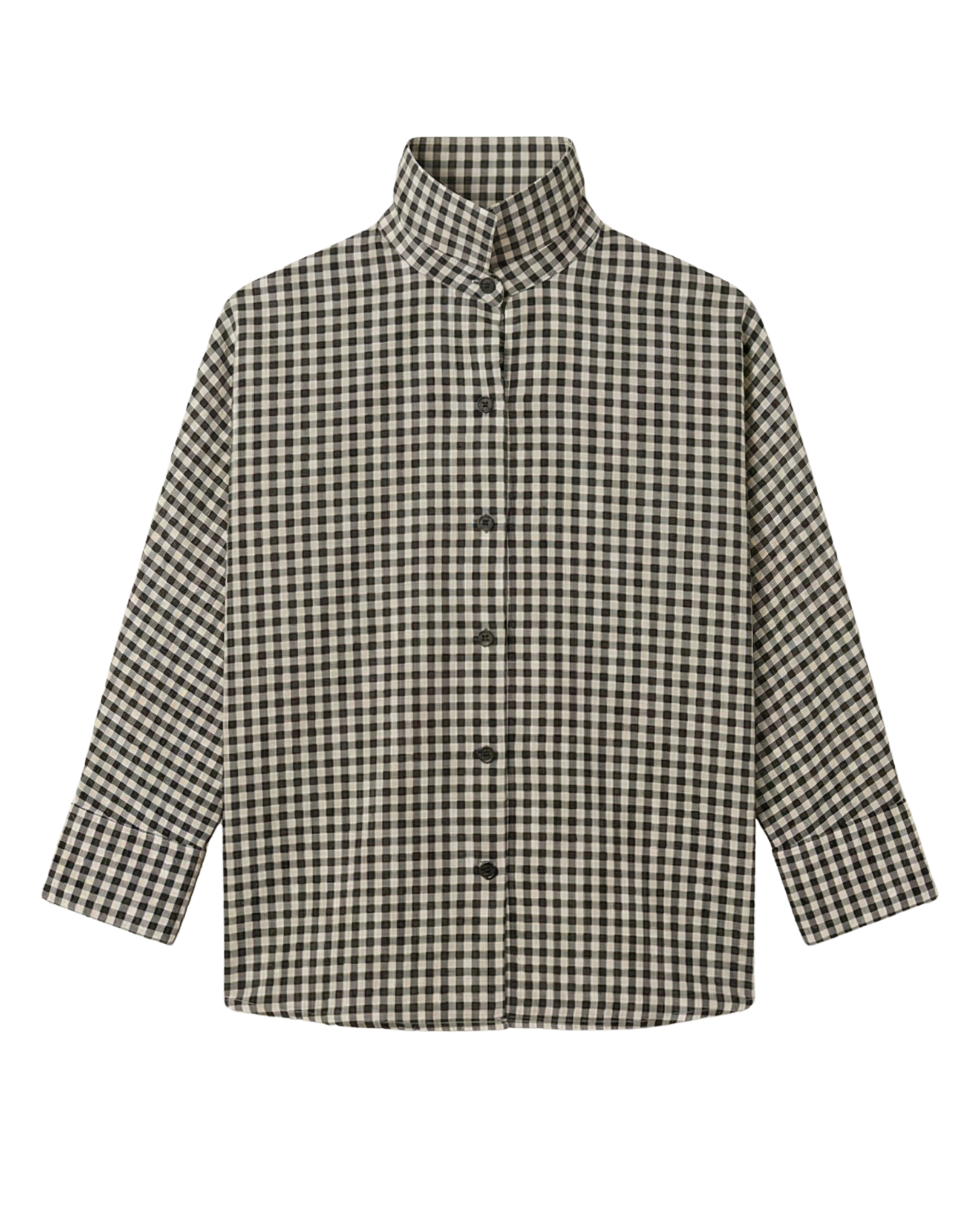 Camisa Miyako vichy blanco y negro