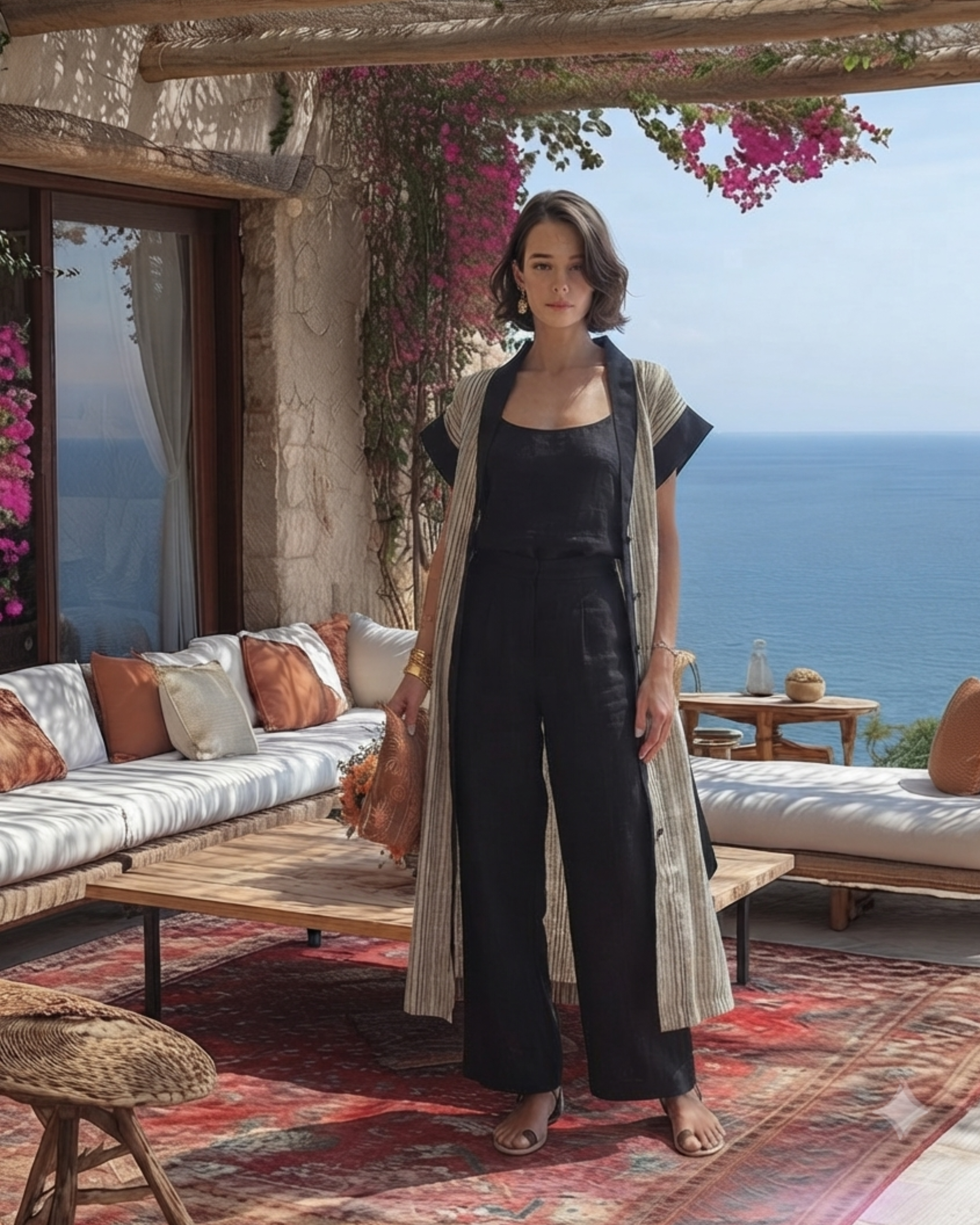 Vestido - kimono Riviere rayas