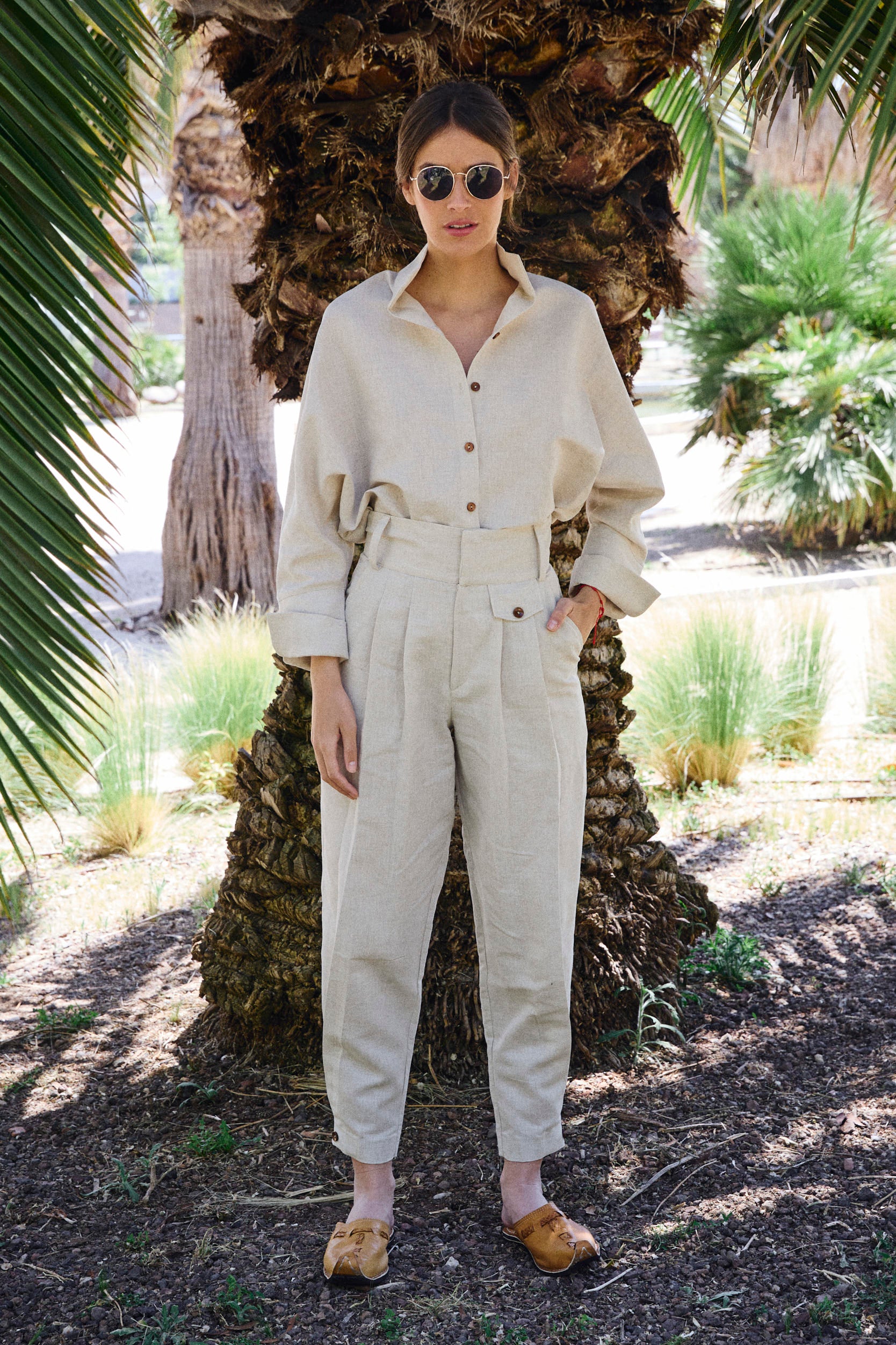 Pantalón Greta lino natural