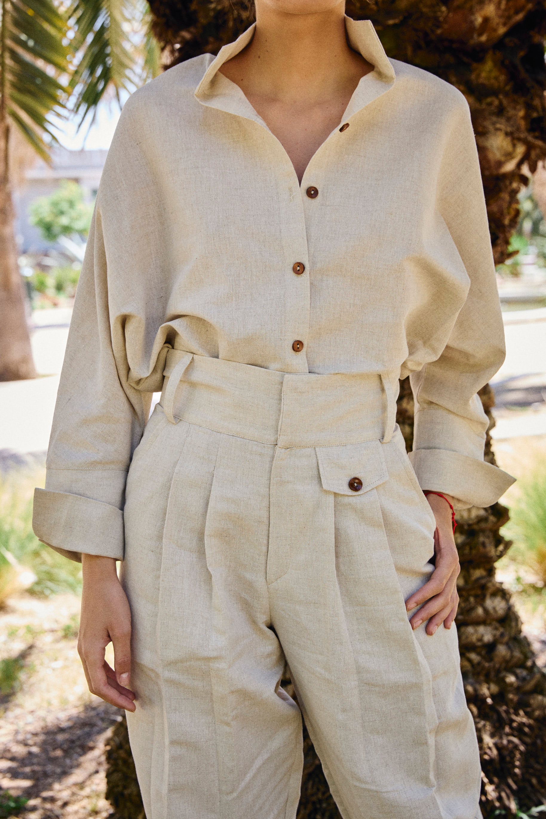 Pantalón Greta lino natural