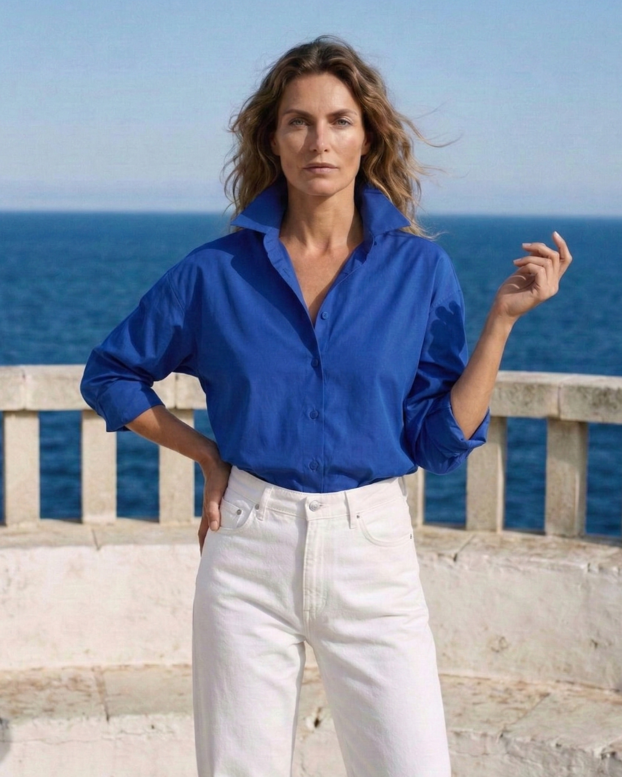 Camisa Miyako azul cobalto