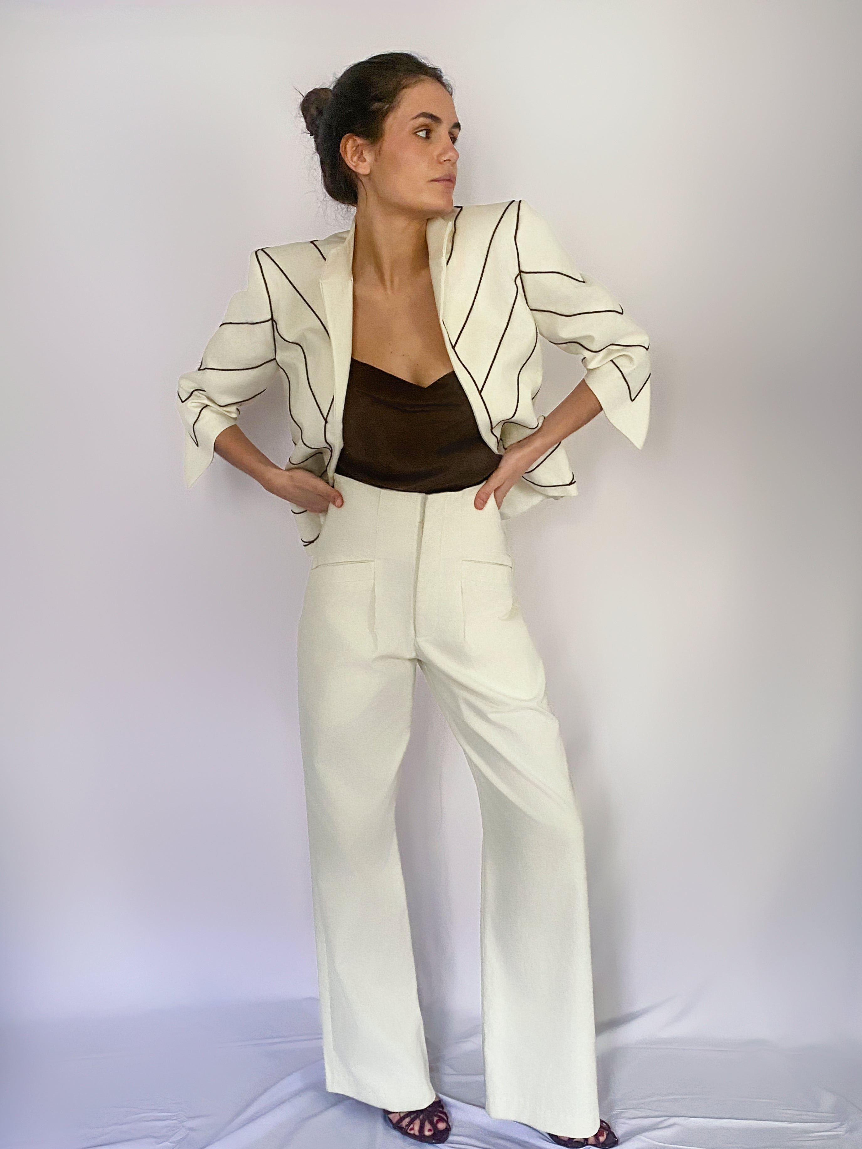 Pantalón Aura blanco roto