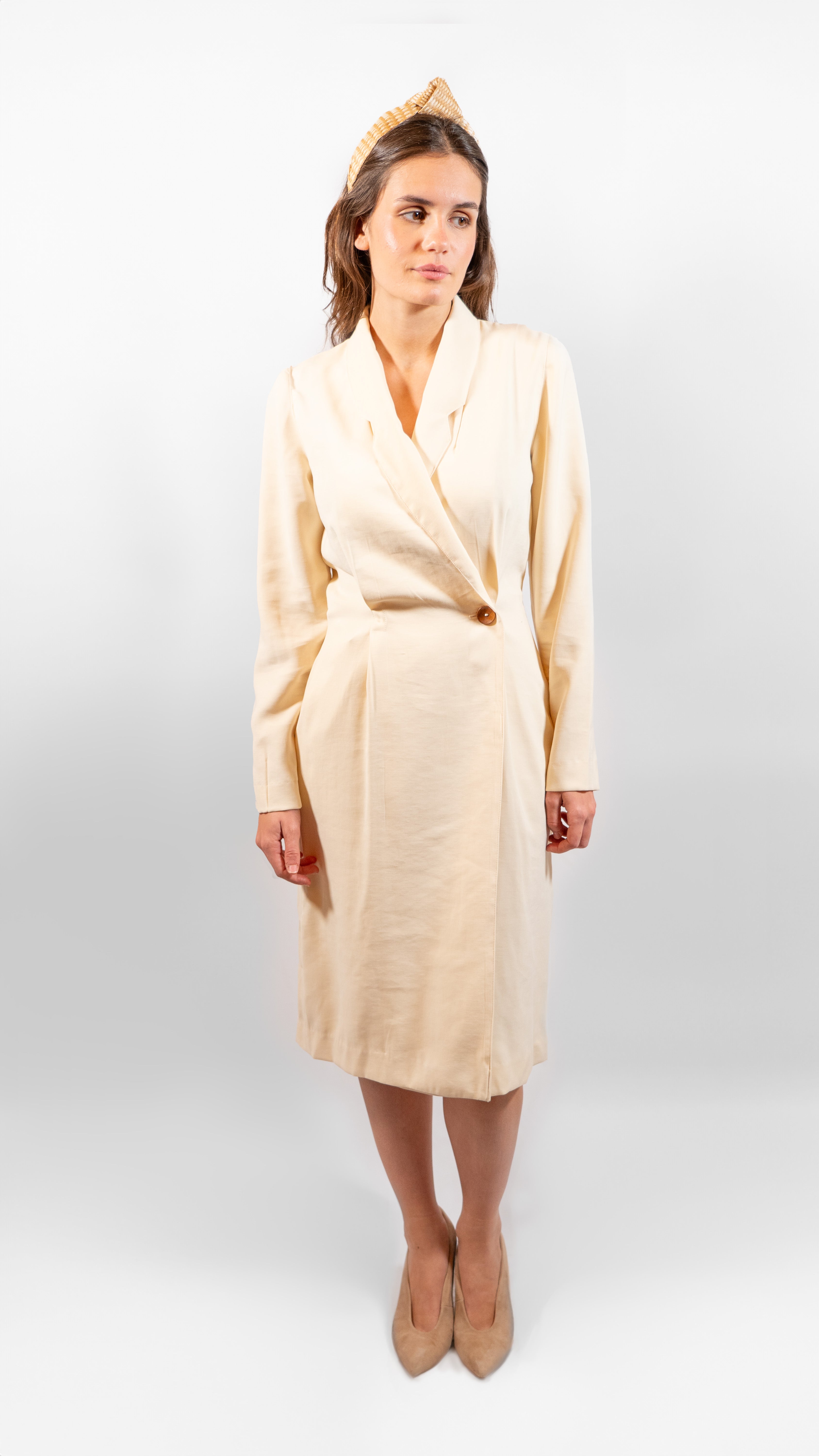 Vestido Aurora blanco roto