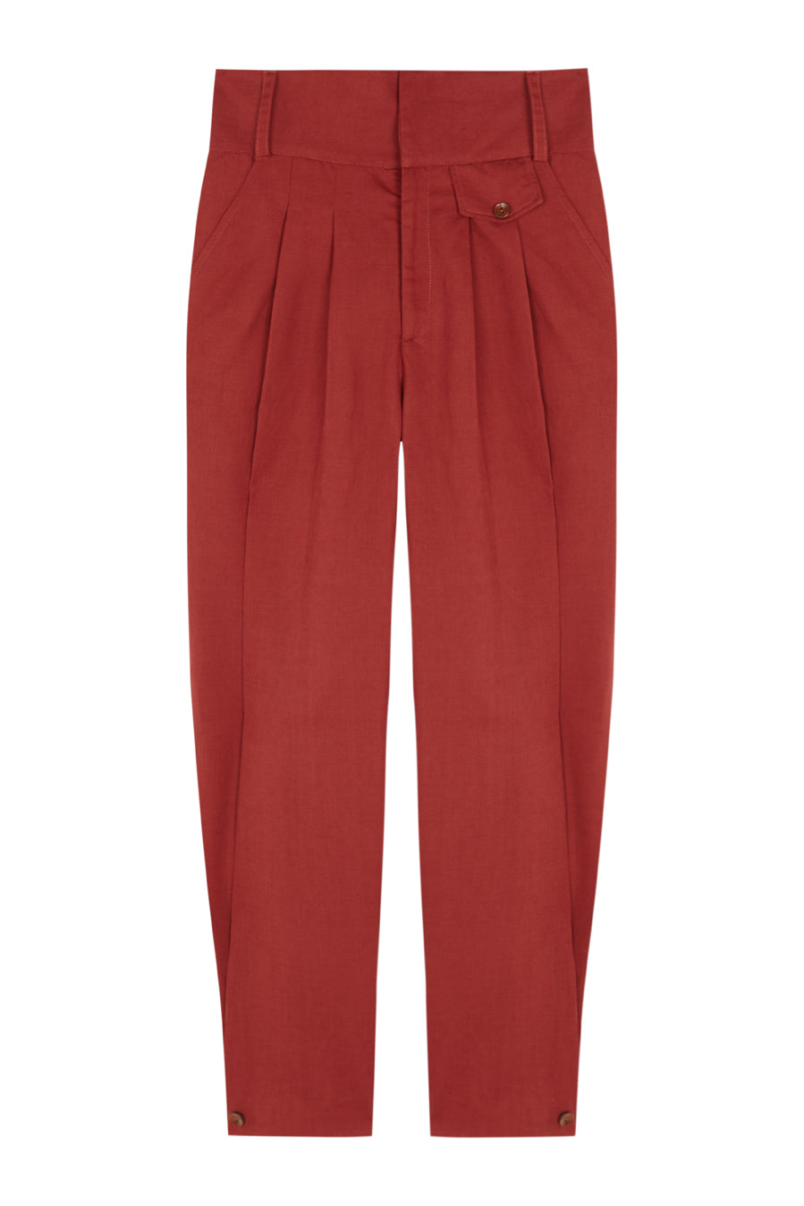 Pantalón Greta lino rojo teja