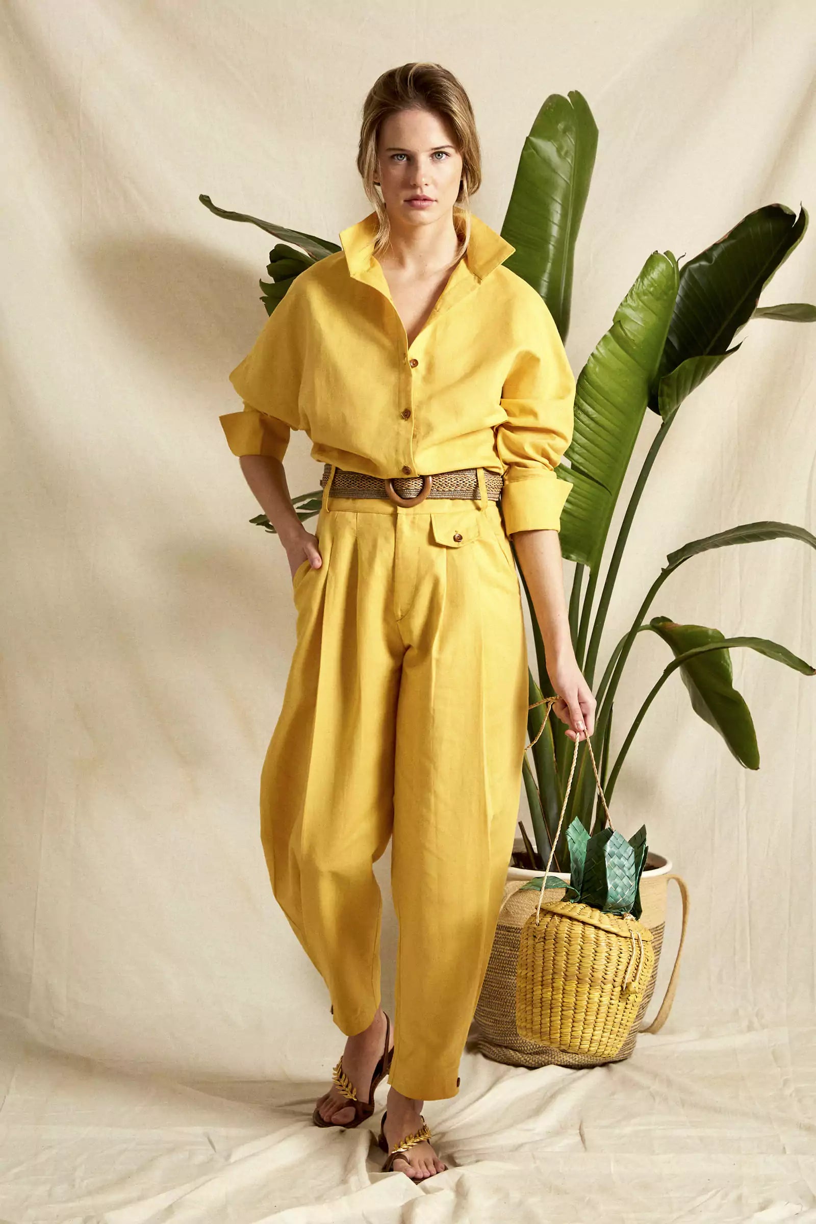 Camisa Miyako lino lima