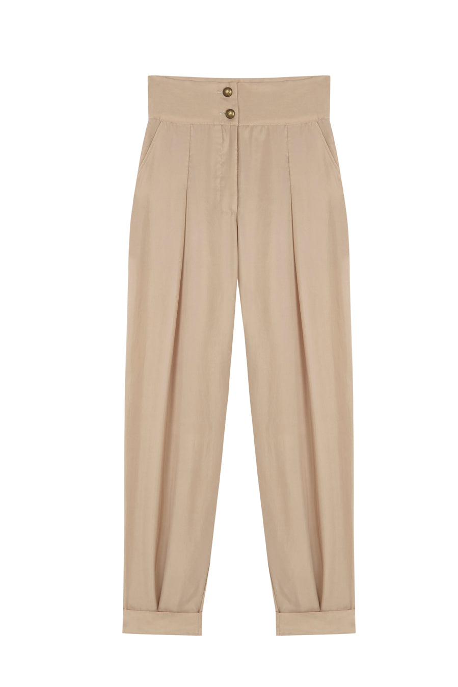 Pantalón Tan cupró beige