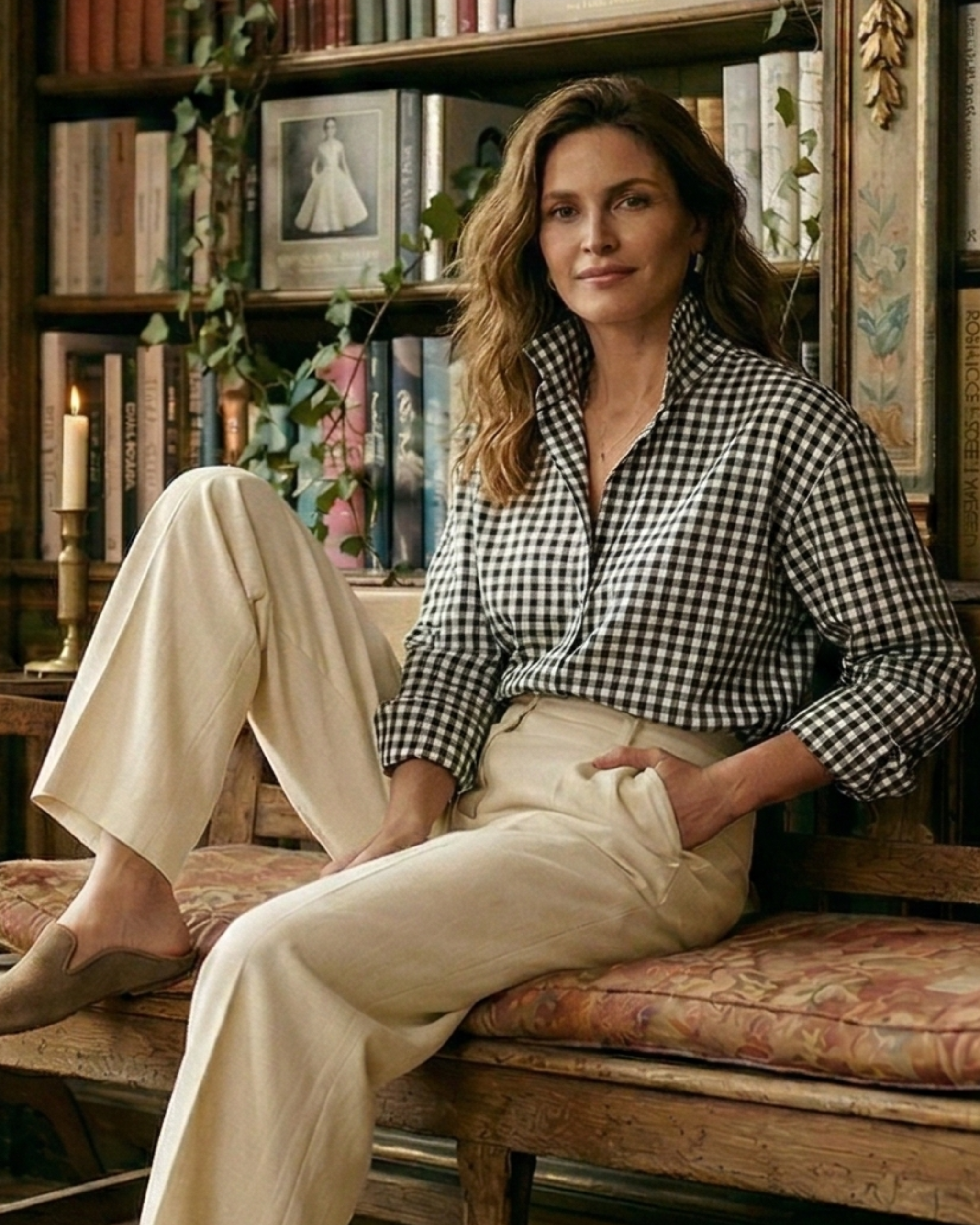 Camisa Miyako vichy blanco y negro