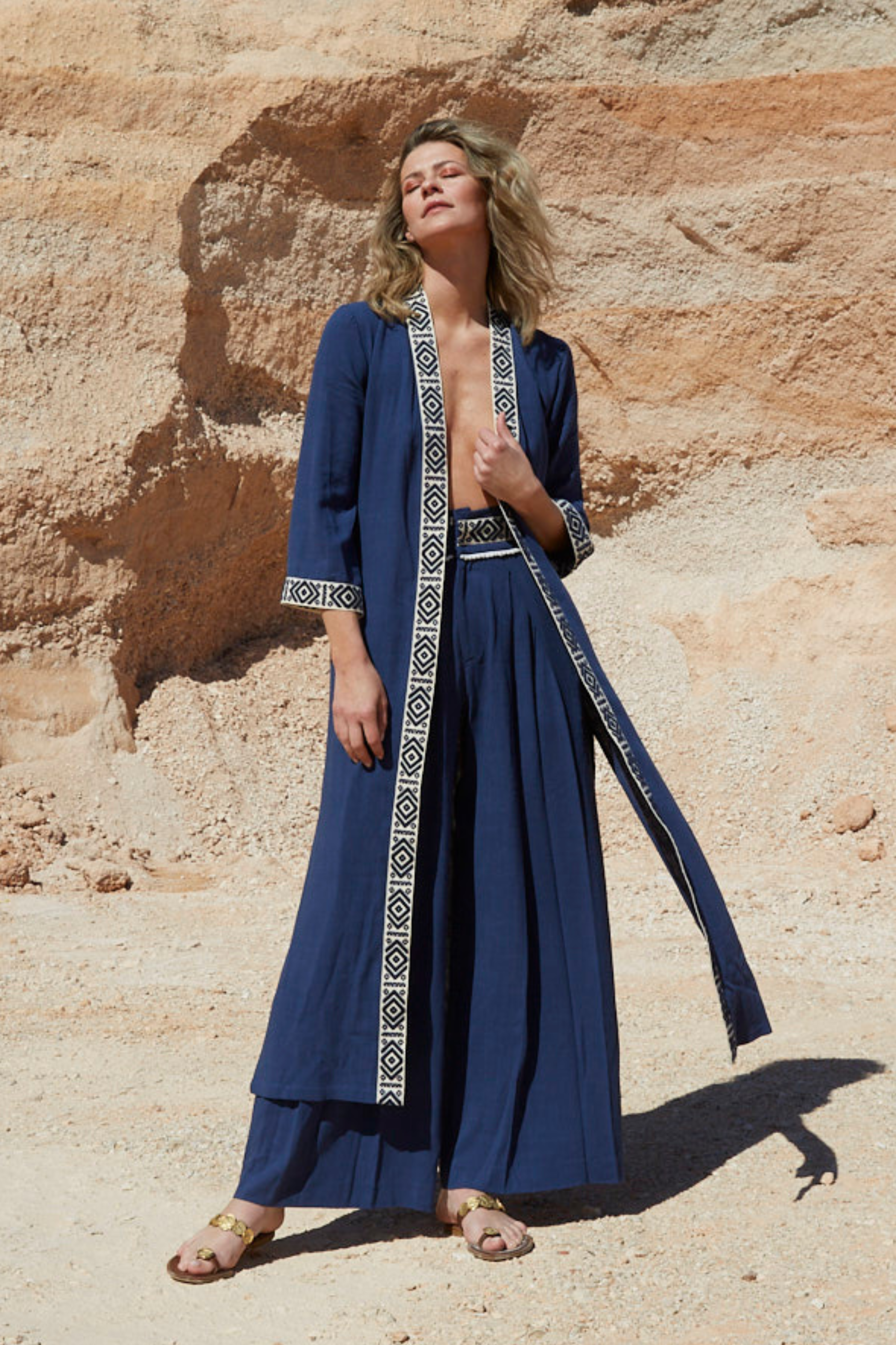 Kimono Yen azul marino