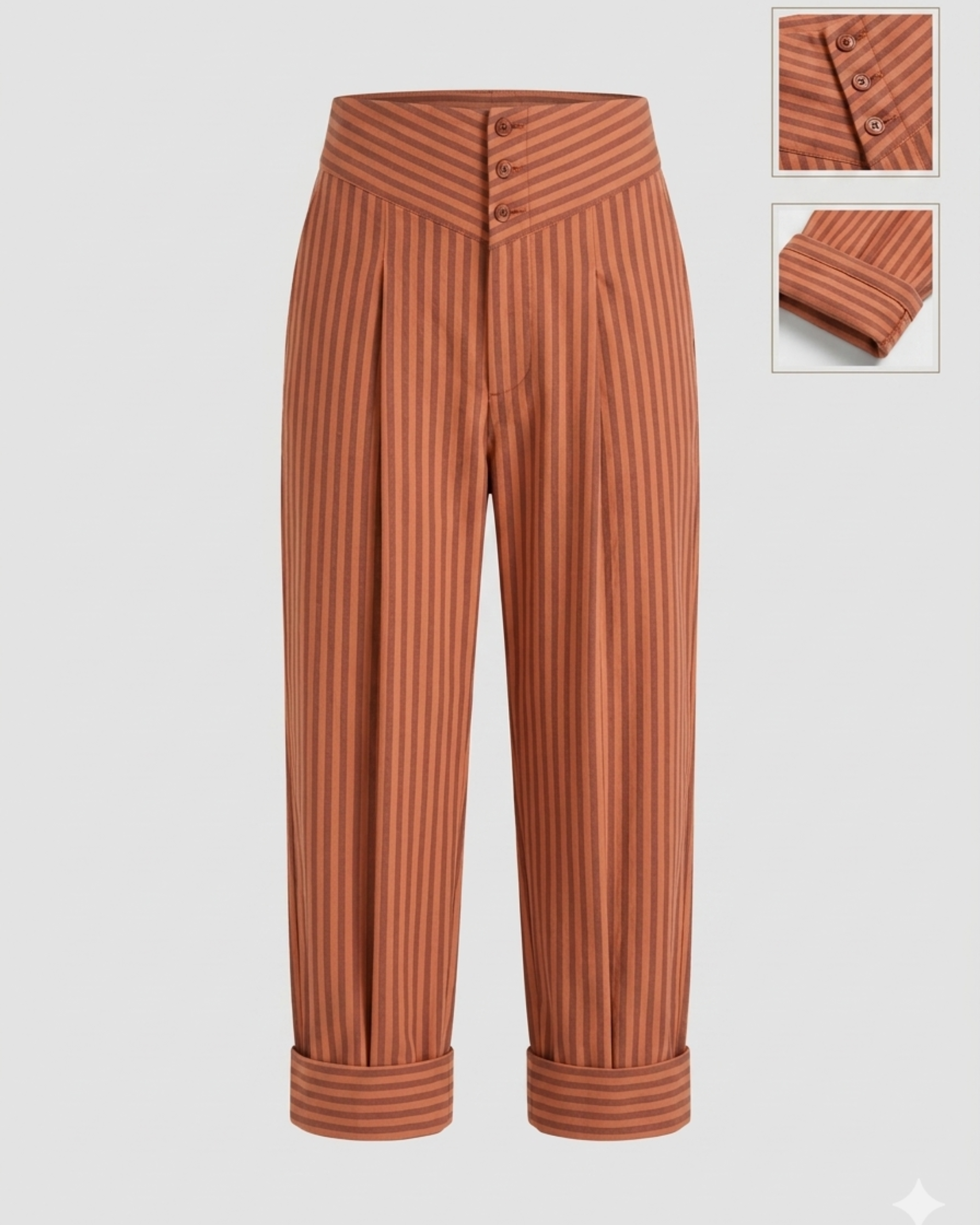 Pantalón Allure rayas naranja / granate