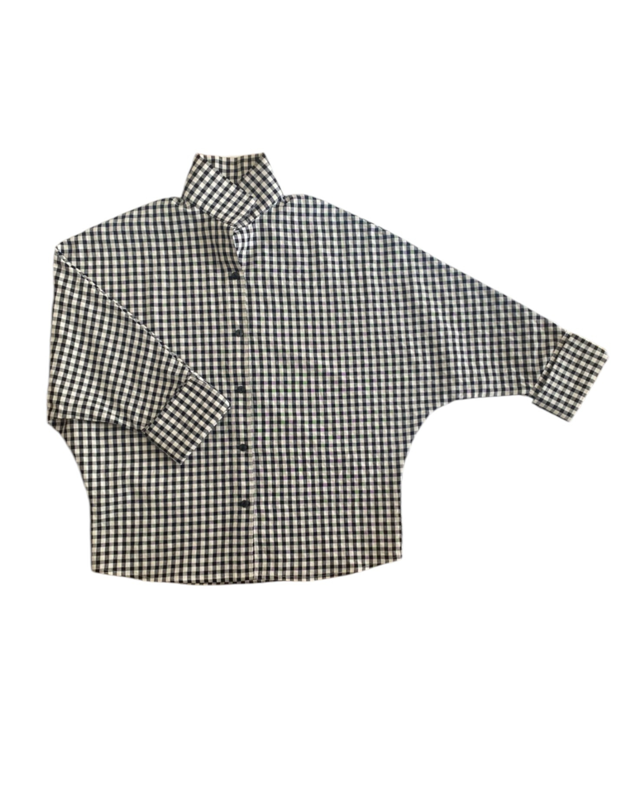 Camisa Miyako vichy blanco y negro