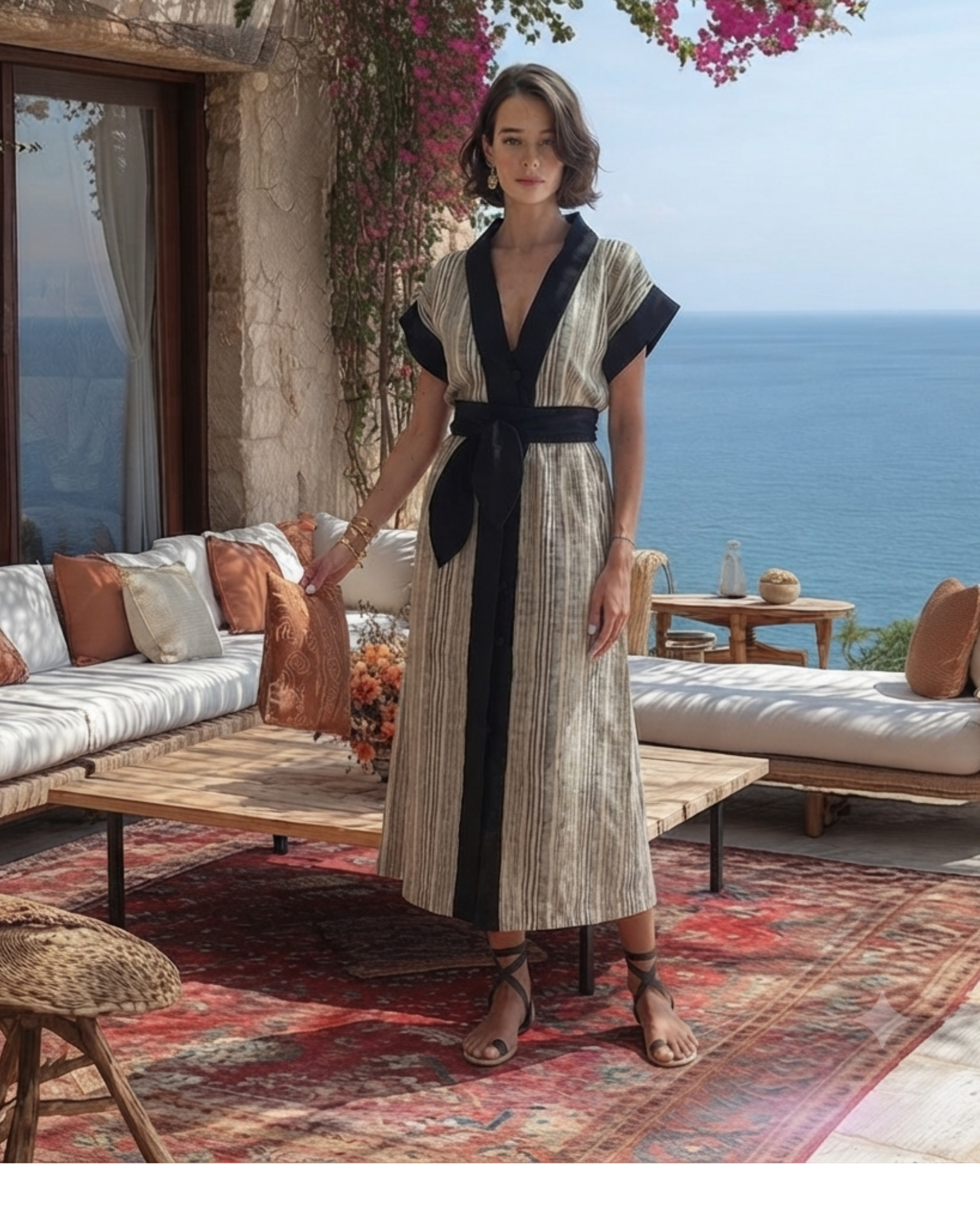 Vestido - kimono Riviere rayas