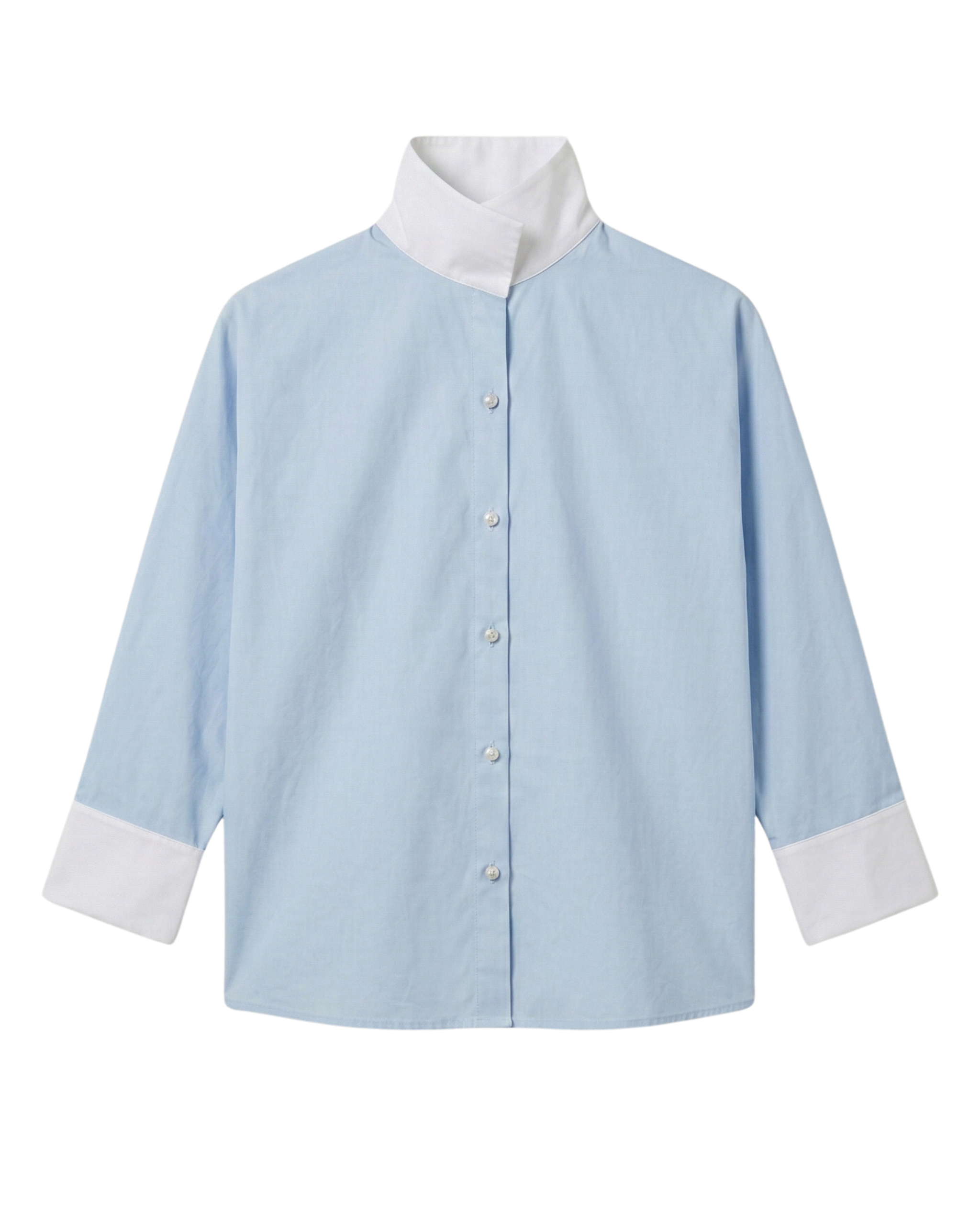 Camisa Miyako azul celeste con blanco