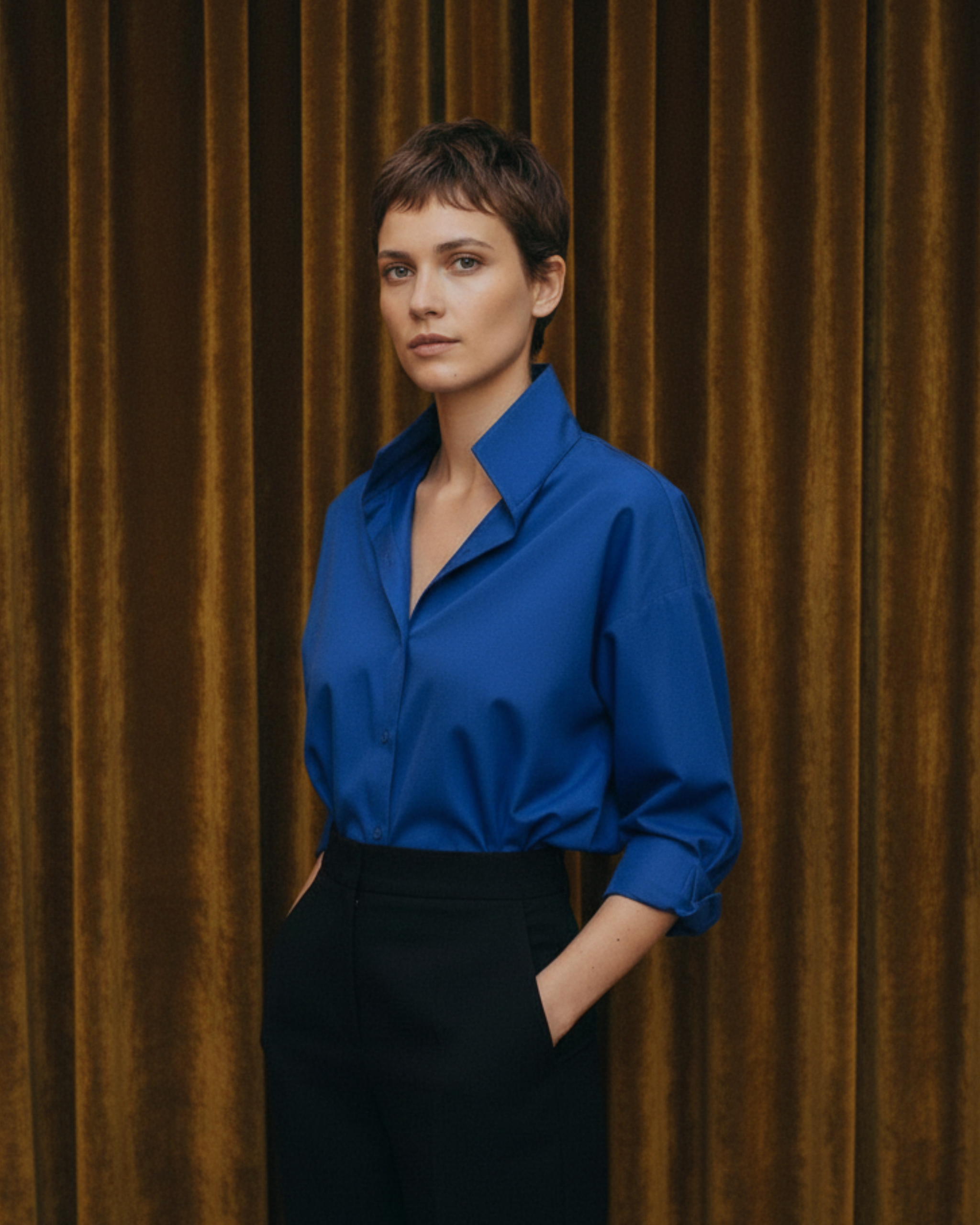 Camisa Miyako azul cobalto