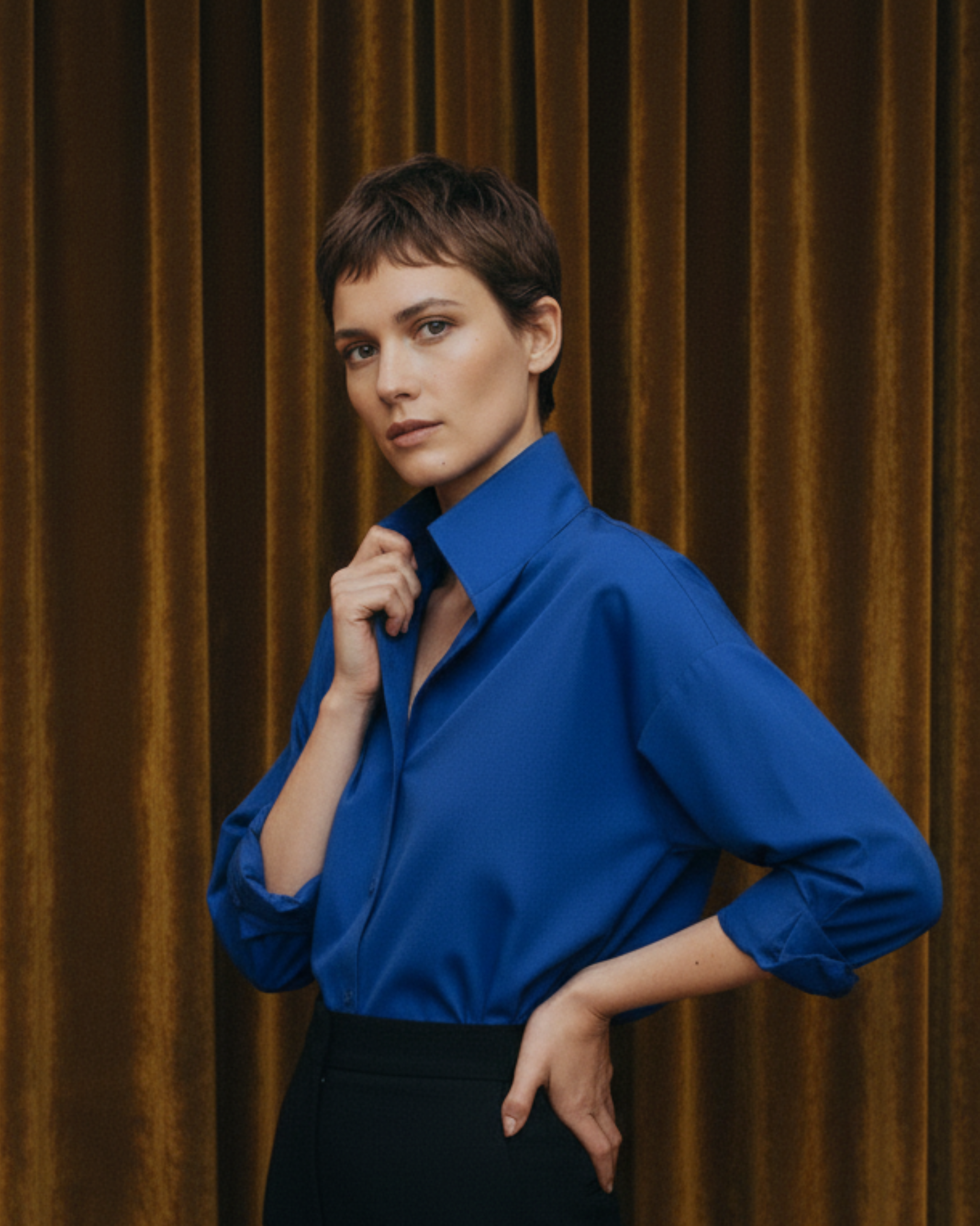 Camisa Miyako azul cobalto