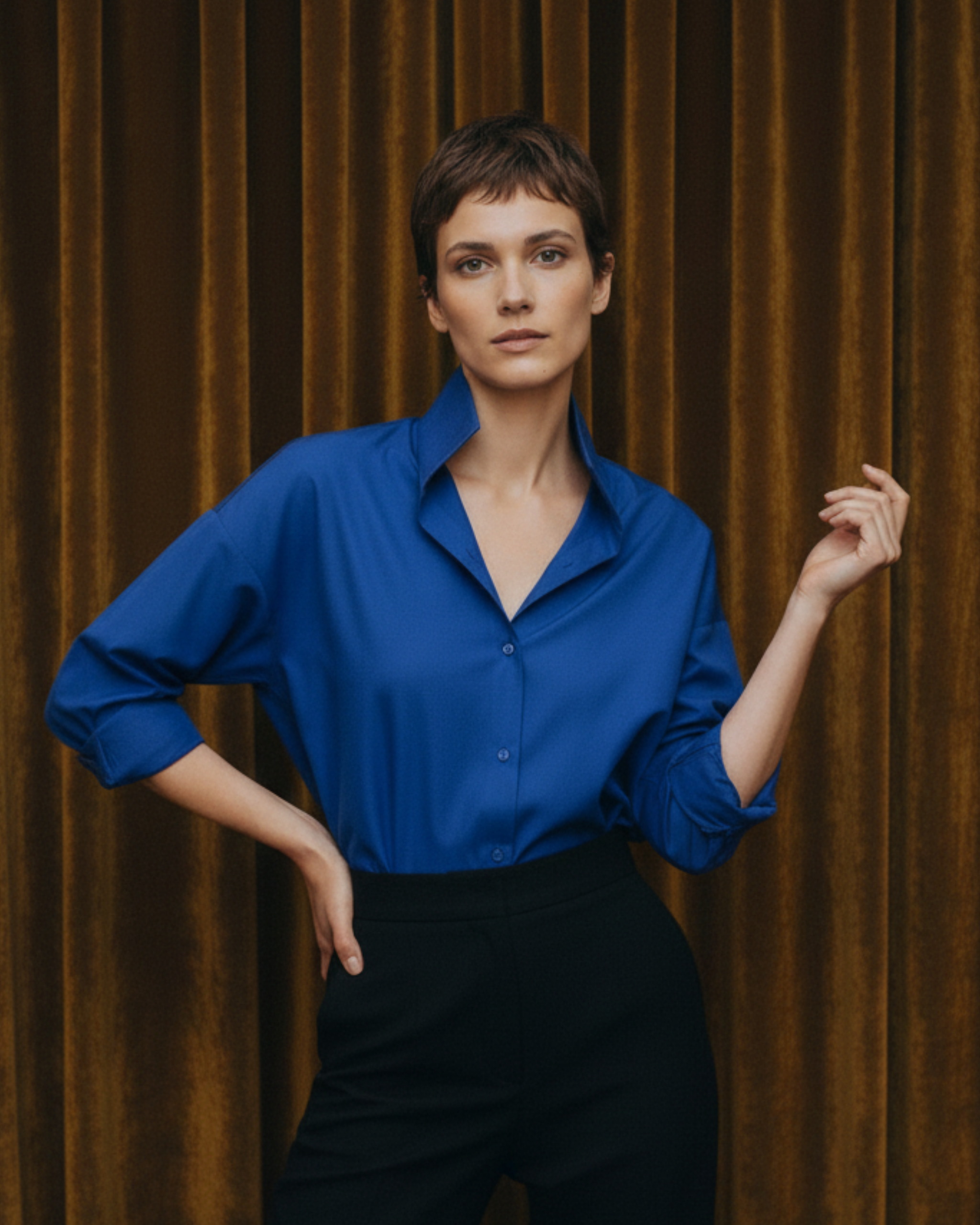 Camisa Miyako azul cobalto