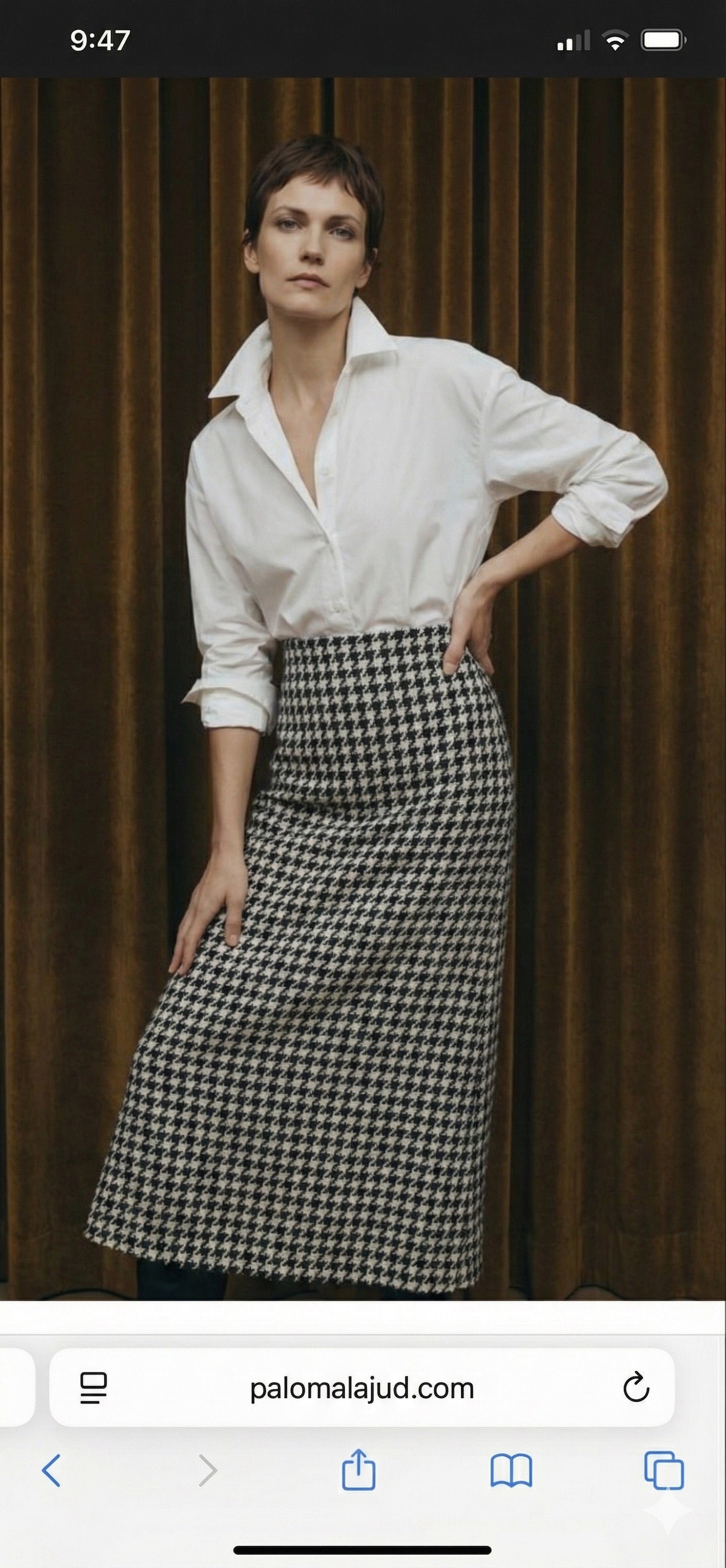 Falda Aura tweed pata de gallo