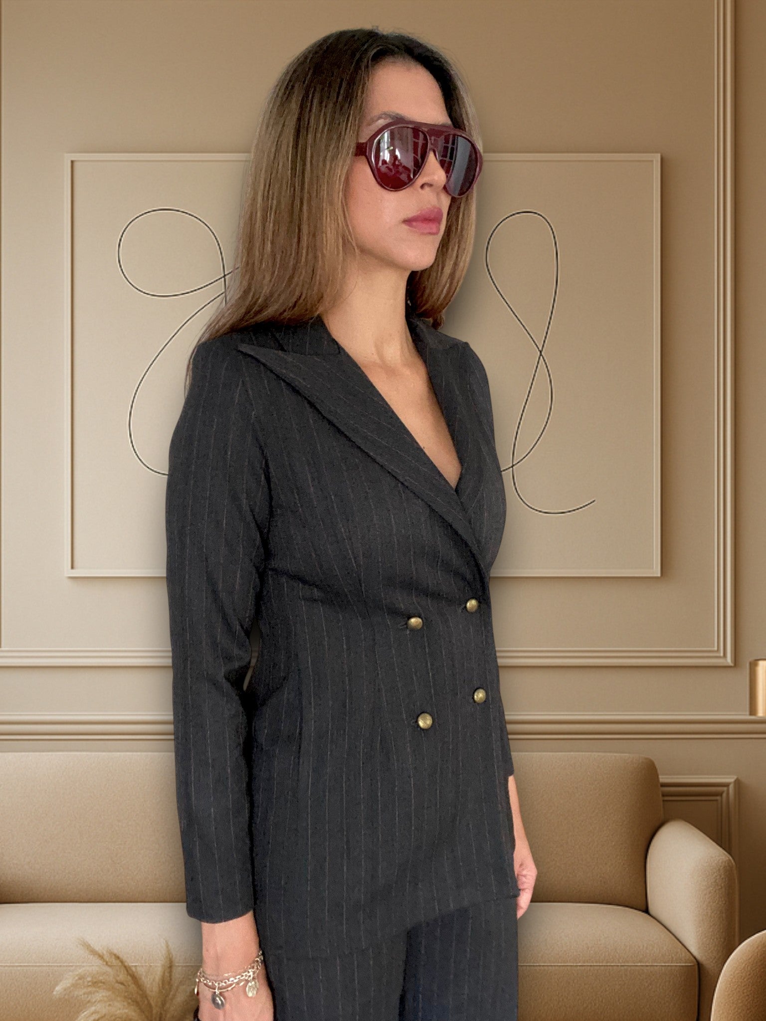 Blazer Rigoletto gris marengo raya diplomática