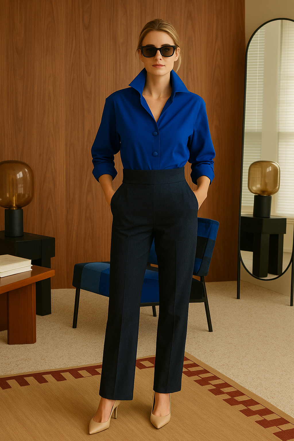 Camisa Miyako azul cobalto