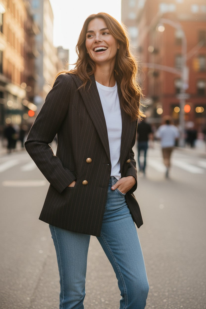 Blazer Rigoletto gris marengo raya diplomática